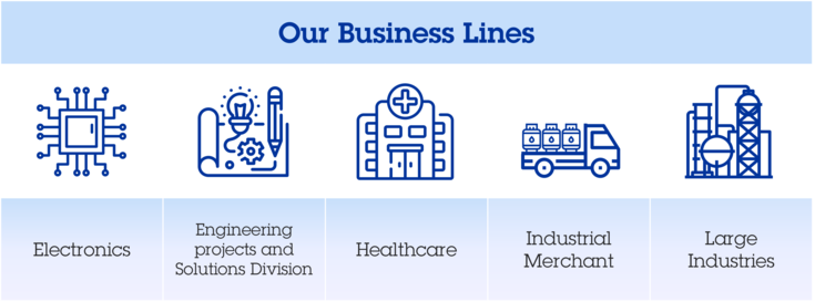 Electronics, Engineering, Healthcare, Industrial Merchant & Large Industries
